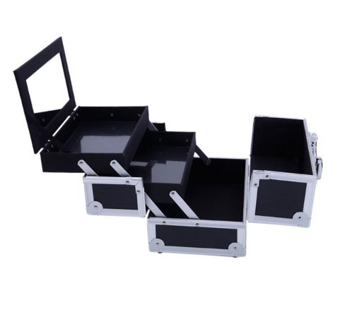 Aluminum Alloy Portable Makeup Case With Mirror