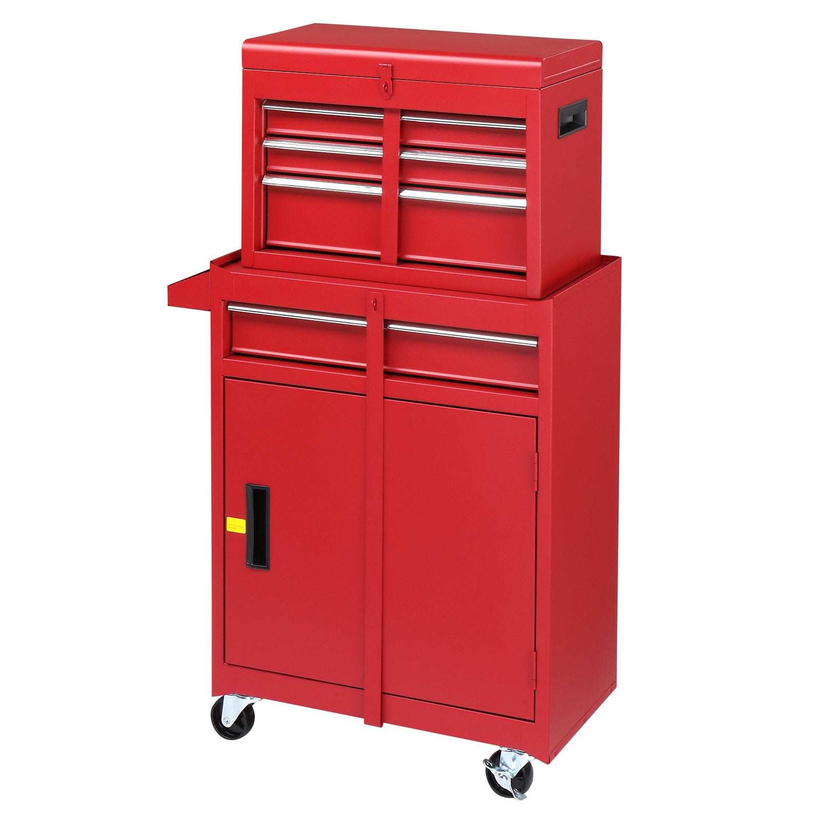 4 Drawer Cabinet With Lock, 330lb Steel, Service Tool Cart Red