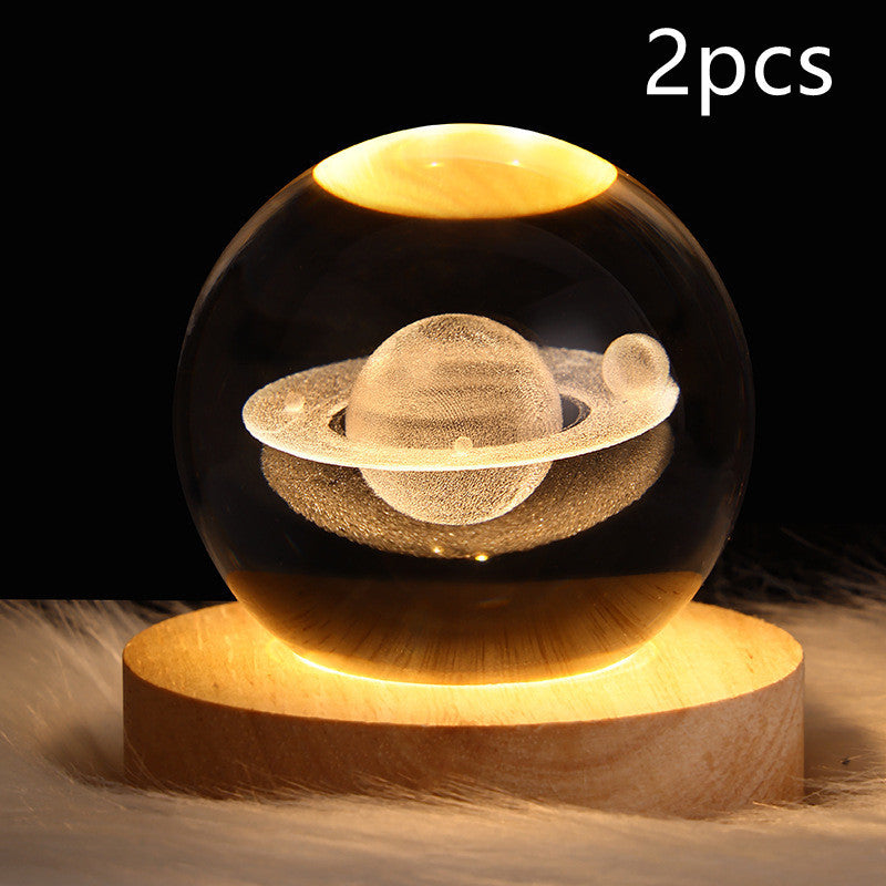 Illuminate Your Space with the LED Night Light Galaxy Crystal Ball Table Lamp