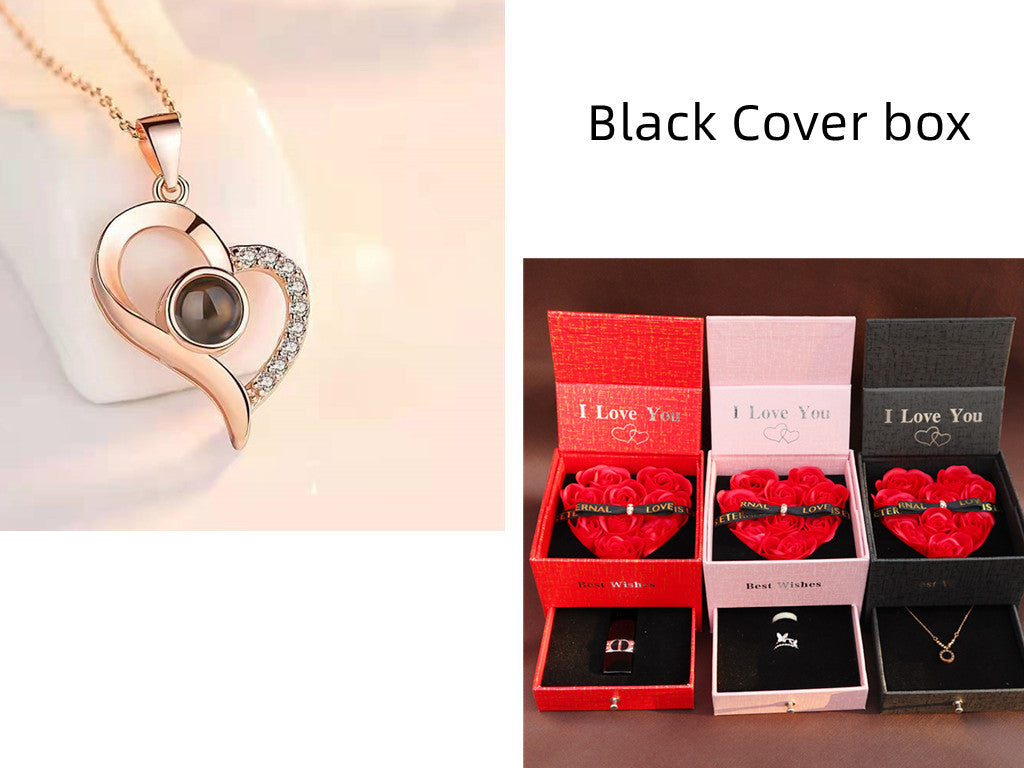 Make this Valentine's Day Special with the Perfect Gift: Metal Rose Jewelry Gift Box Necklace