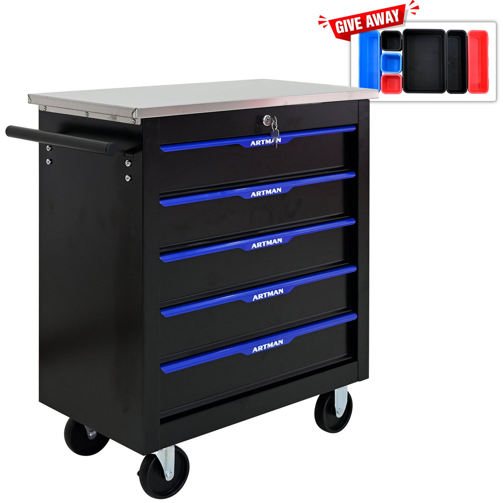 Transform Your Workspace with the 5-Drawer Multi-Purpose Tool Cart With Wheels