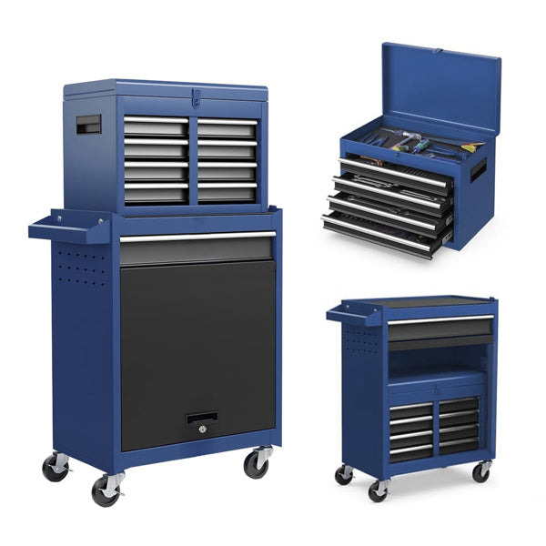 Toolbox, 5-drawer Rolling Tool Storage Cabinet With Enhanced Packaging, Detachable Top Toolbox, Suitable For Metal Tool Carts In Garage Workshops