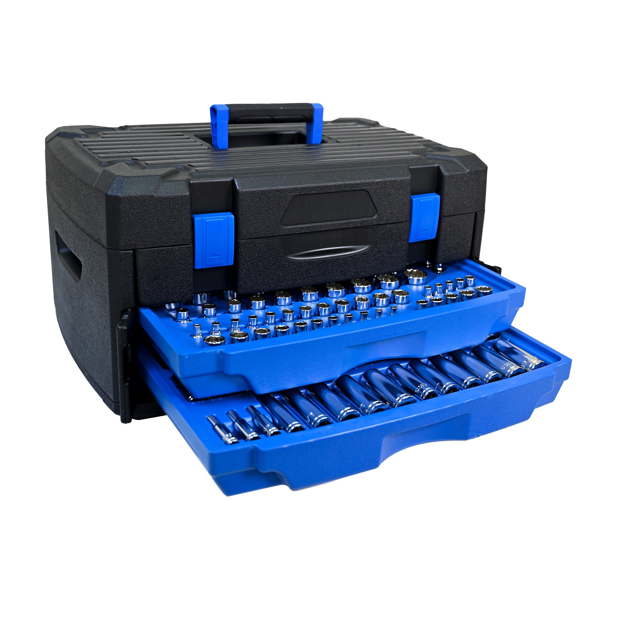 Black Hand Tool Box, Including Tool Set 266 Pieces
