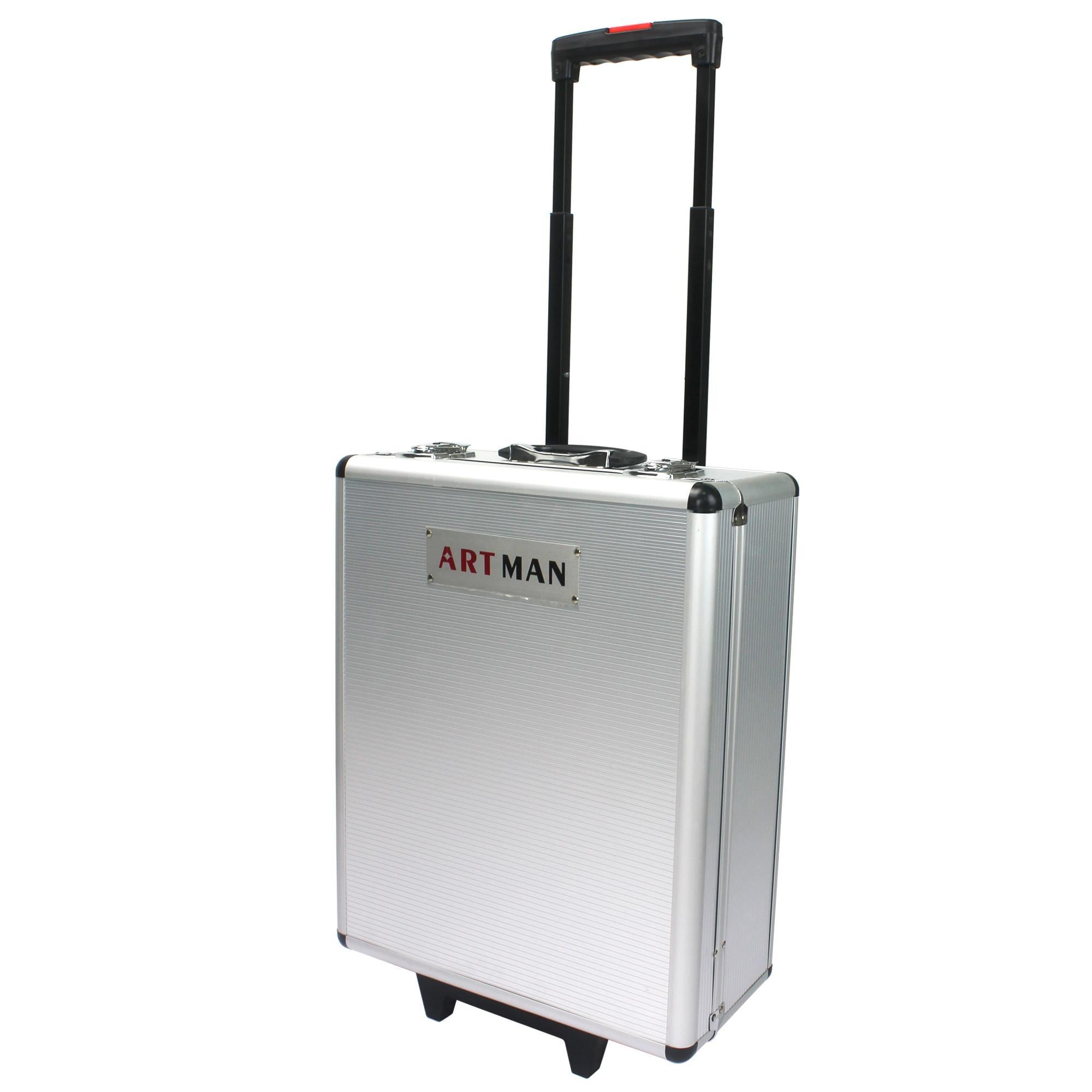 White Hand Tool Box With 4-layer Tool Set And Wheels