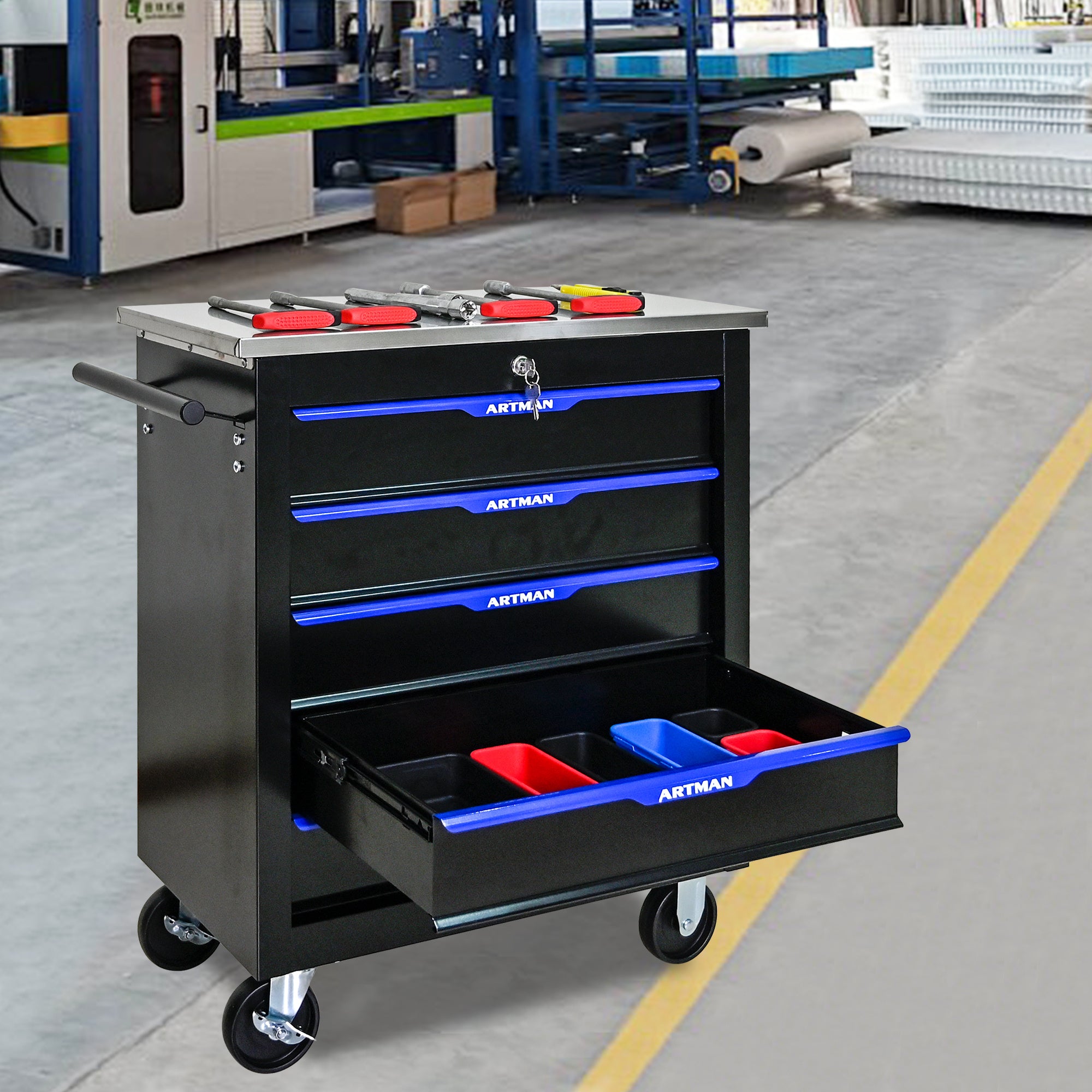 5-Drawer Multi-Purpose Tool Cart With Wheels