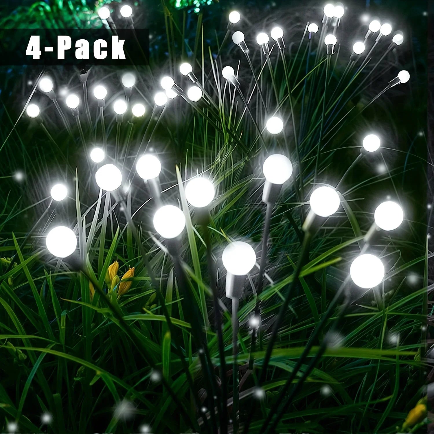 4-Pack Solar Firefly Garden String Lights