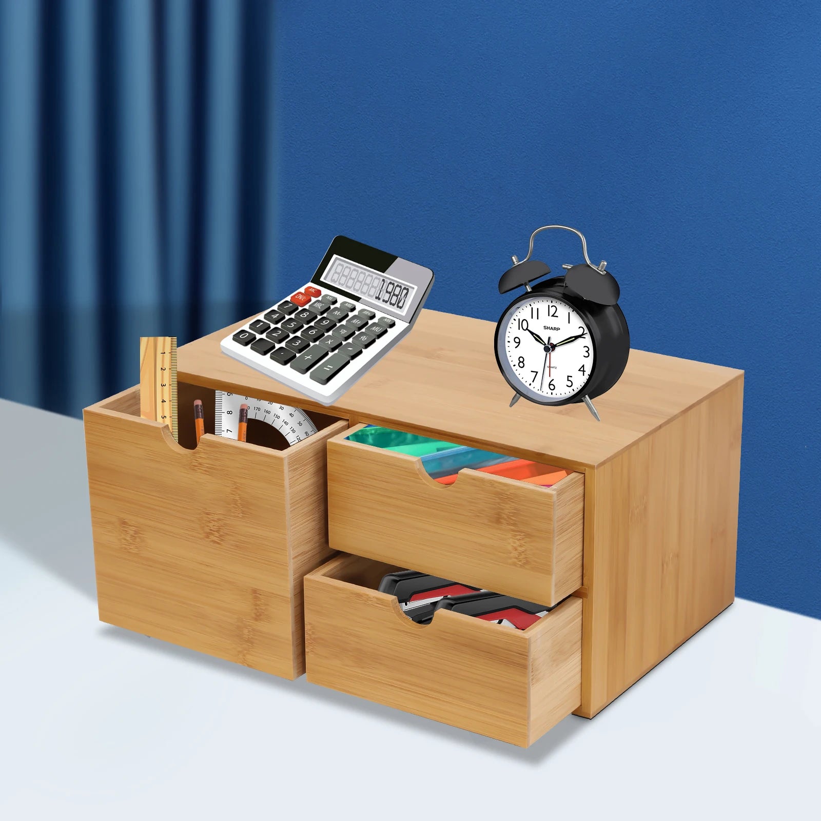 Bamboo Desk Organizer for Office & Home