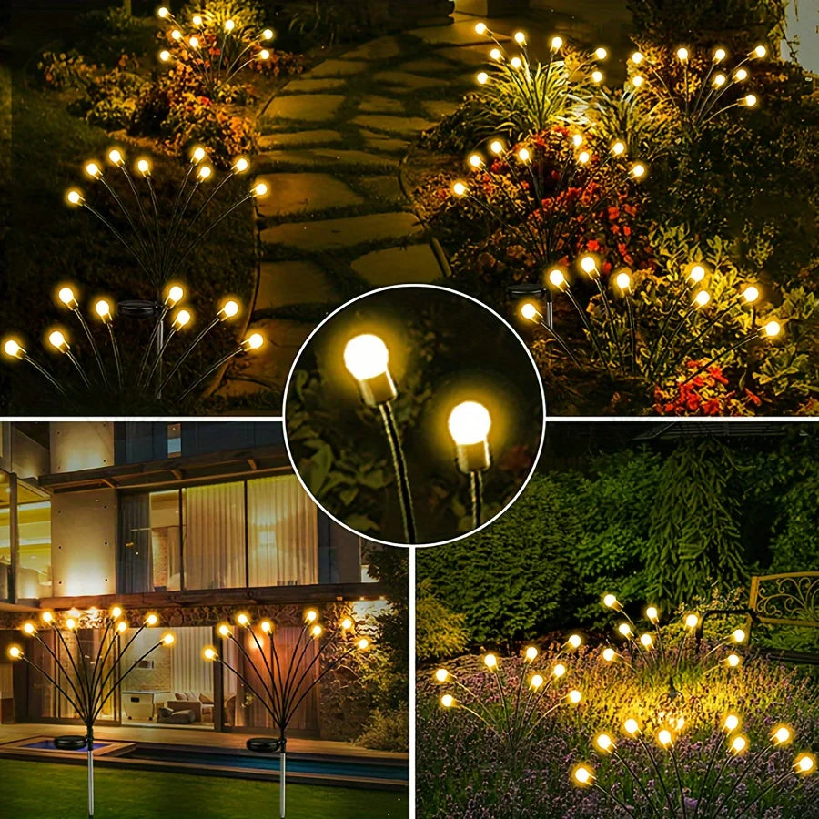 4-Pack Solar Firefly Garden String Lights