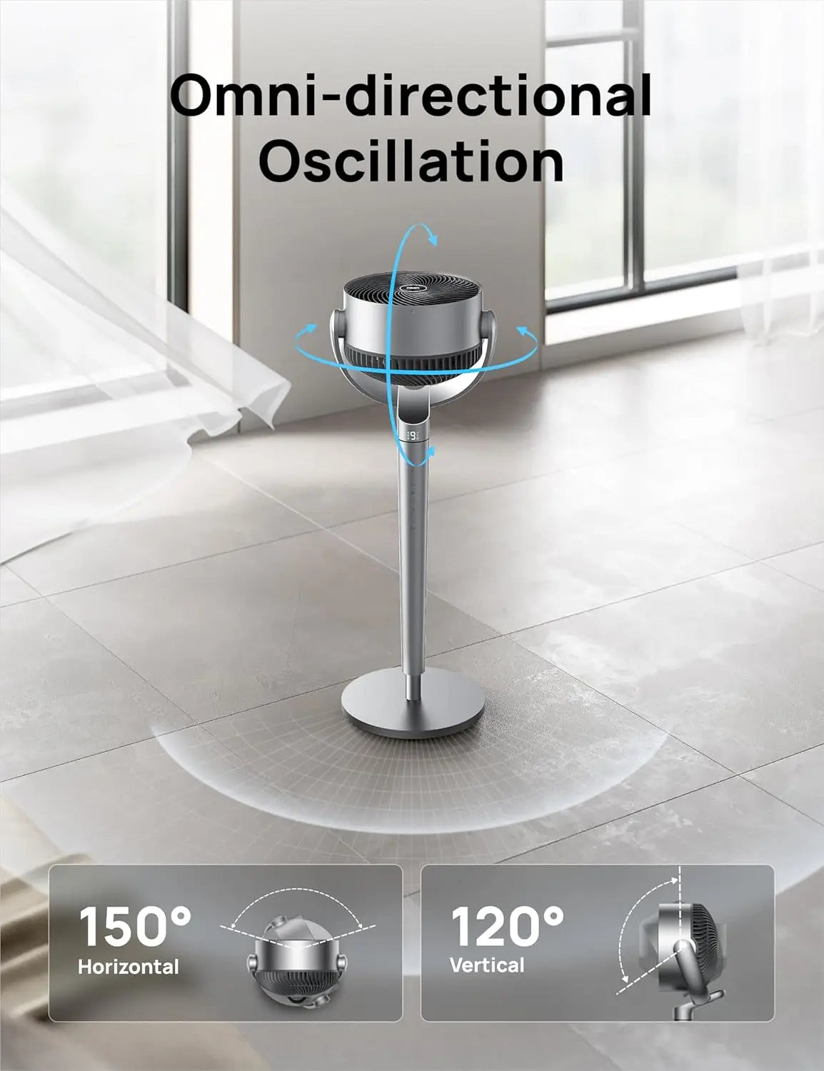 43-Inch Smart Control Pedestal Fan