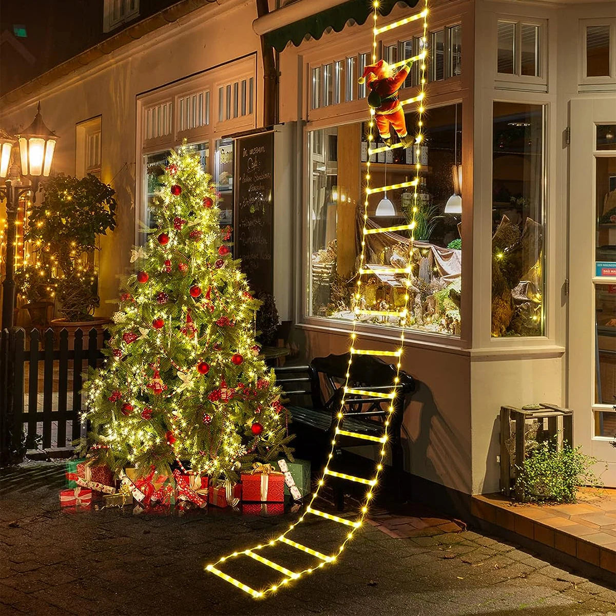 3M Santa Claus Climbing Ladder Warm Light