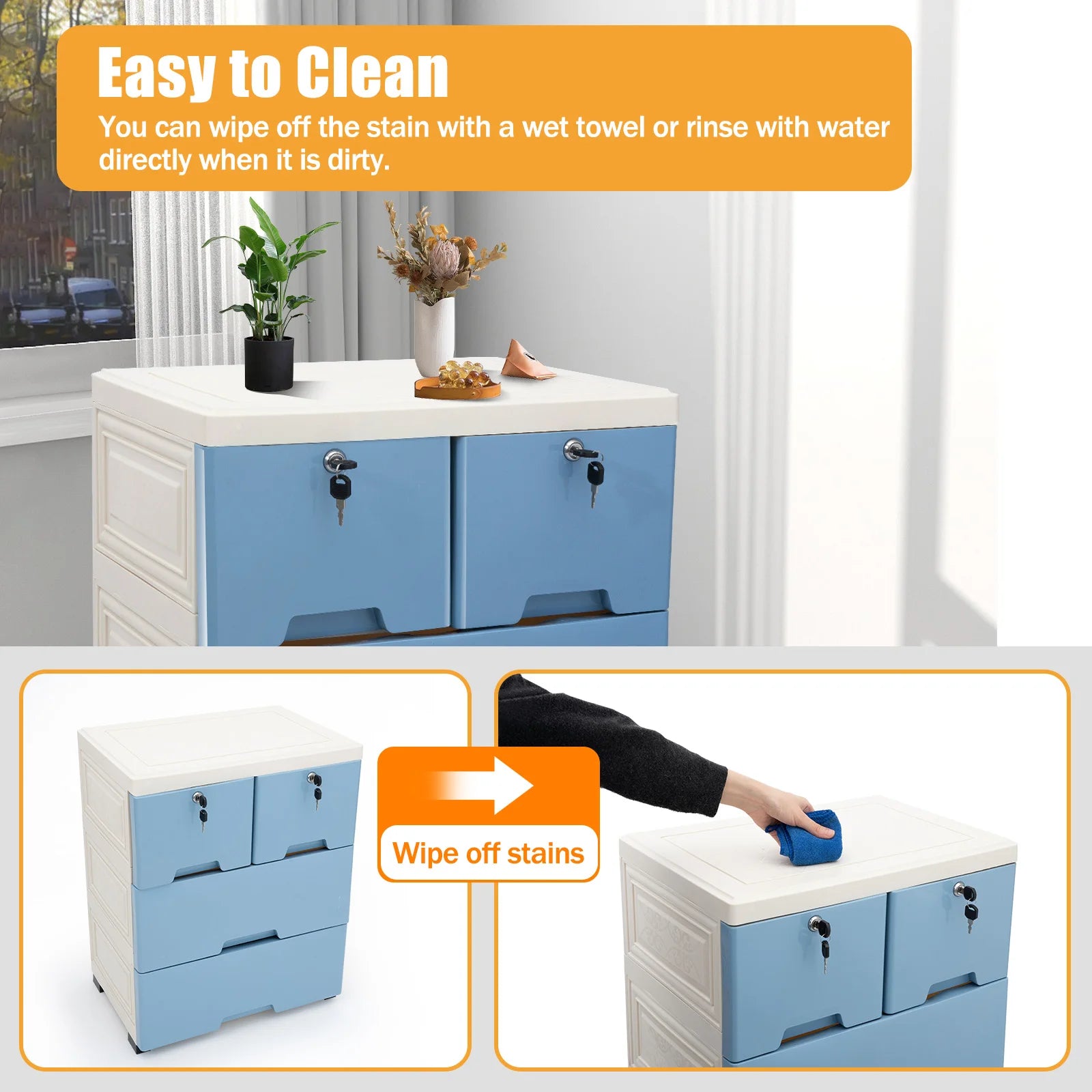 5-Layer 6-Drawer Plastic Storage Cabinet