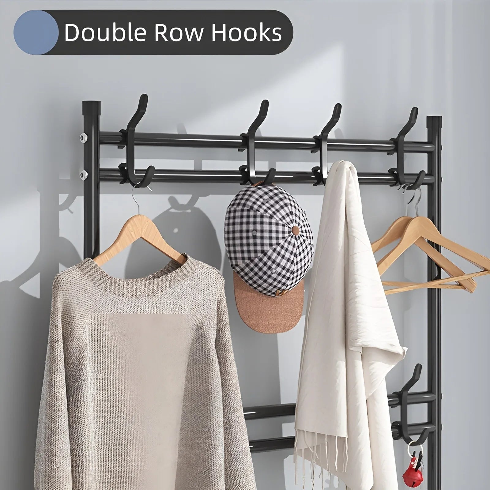 Multipurpose Coat & Shoe Rack with Hooks