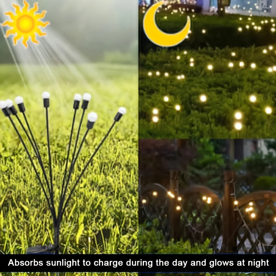 4-Pack Solar Firefly Garden String Lights