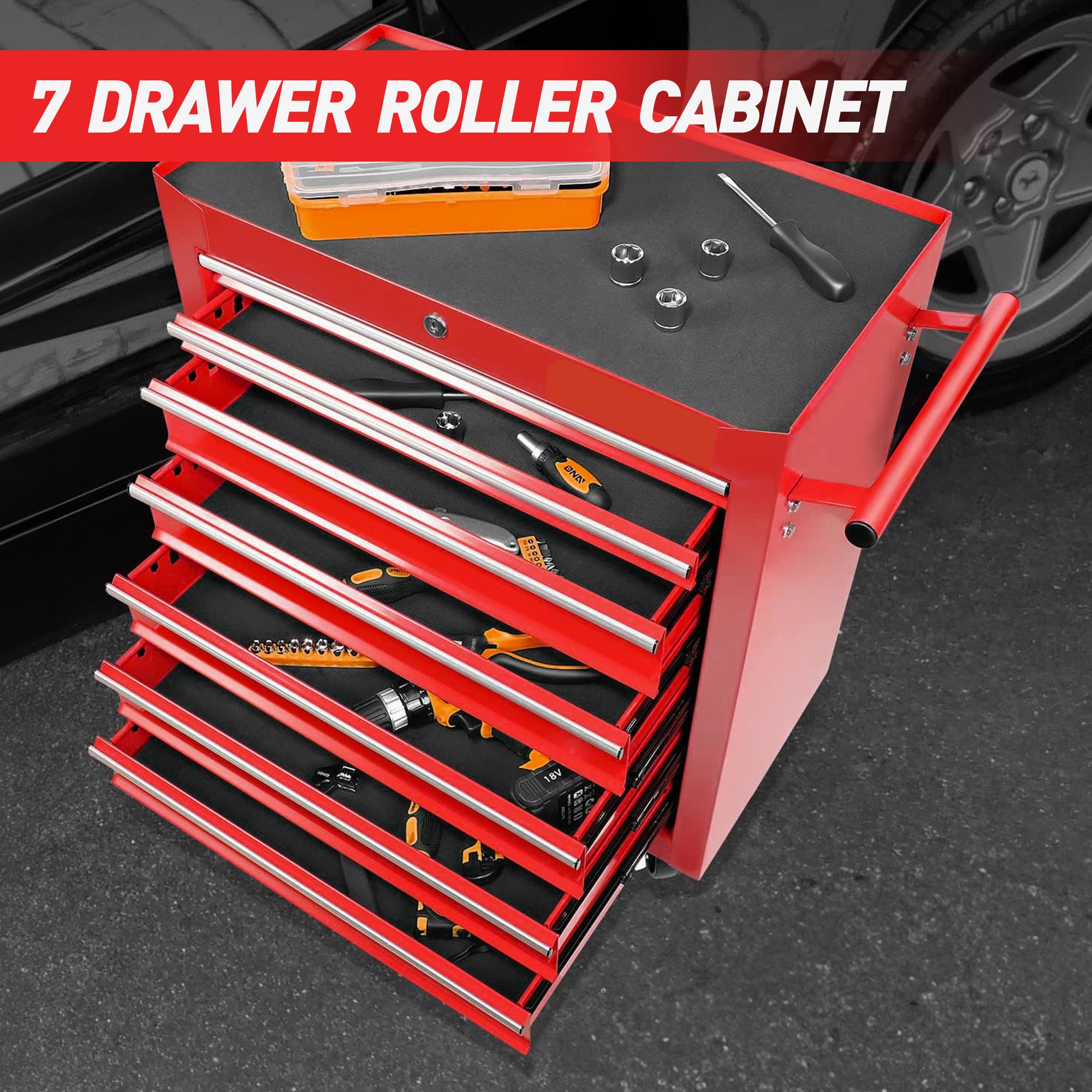 7-Drawer Tool Box On Wheels