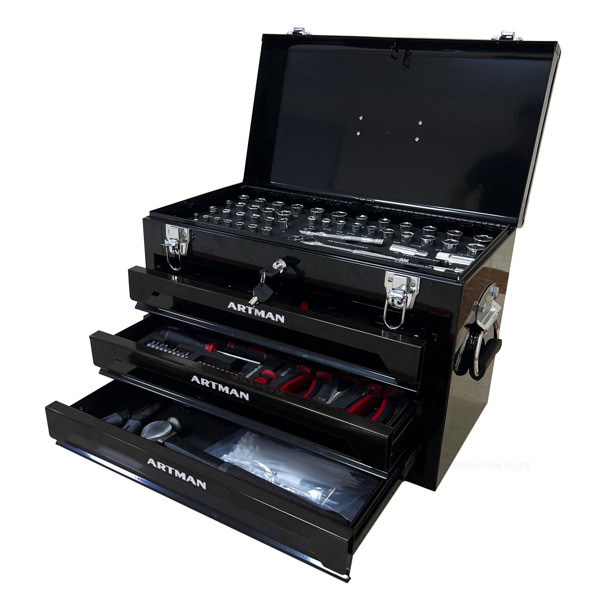 3 Drawer Tool Box With Tool Set