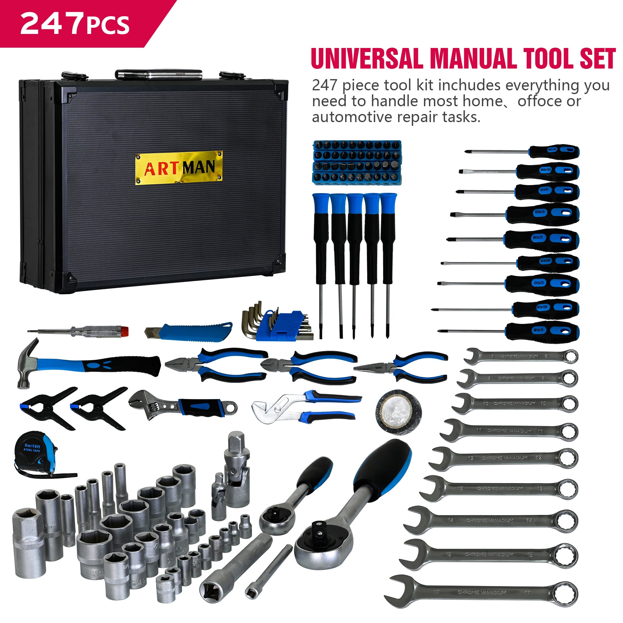 Modular Maintenance Tool Box, 247 Pieces